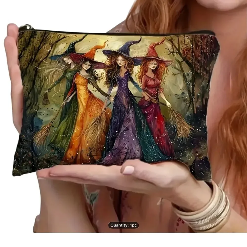 Colorful Witch-Themed Cosmetics‎ Bag